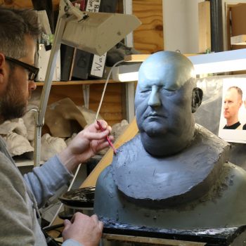 Rob working on Mycroft sculpt